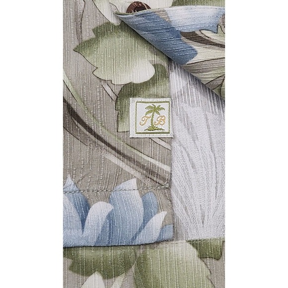 Tommy Bahama Hawaiian Shirt Mens 2XL Green‎ Blue Floral Button Up Silk Mens - Picture 5 of 9